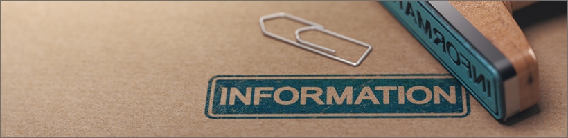 Banner image with “information” stamped onto a folder.